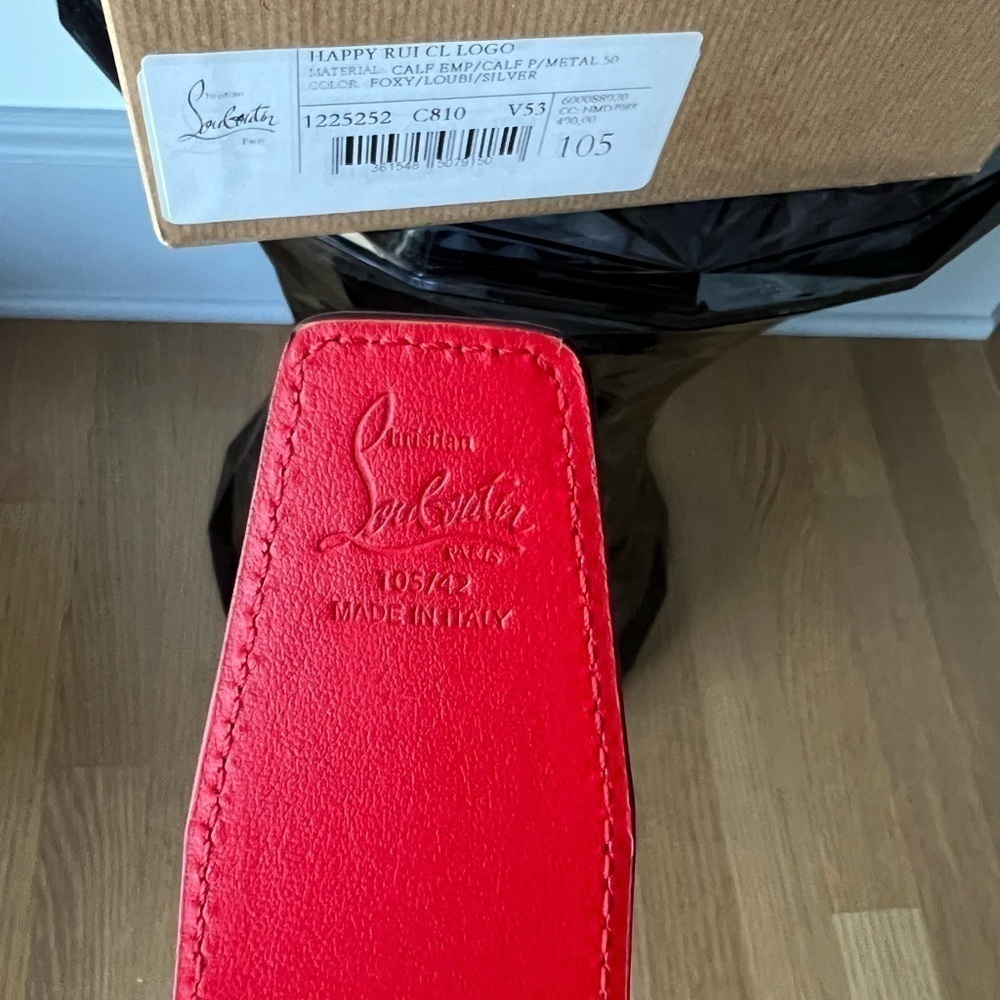 Christian Louboutin Mens Happy Rui CL-Logo Leather Belt - Picture 12 of 14